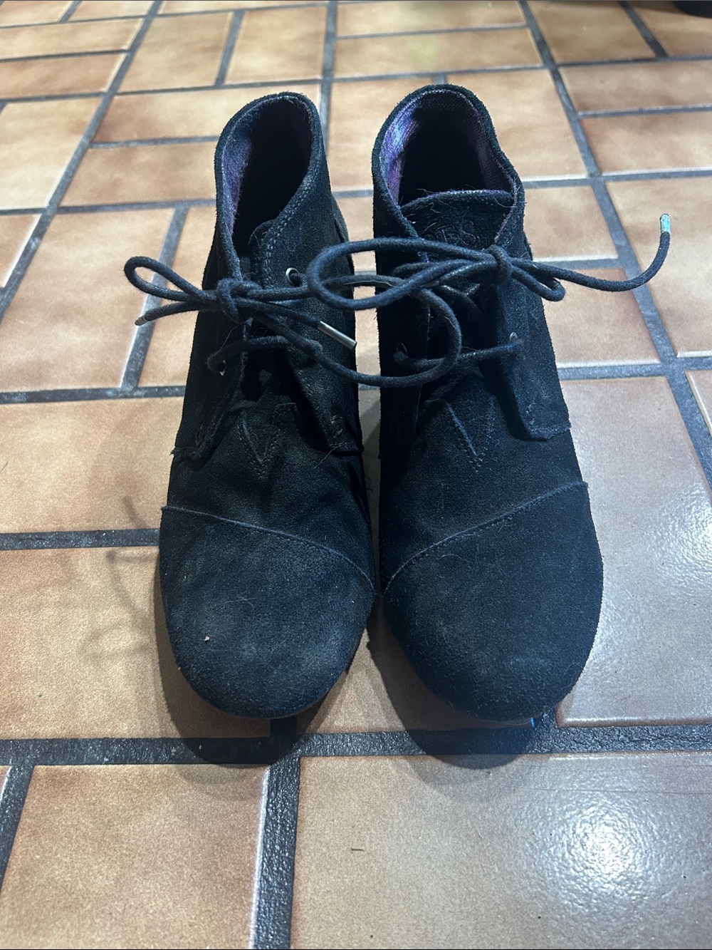 BOBS from Skechers Black Suede Ankle Booties